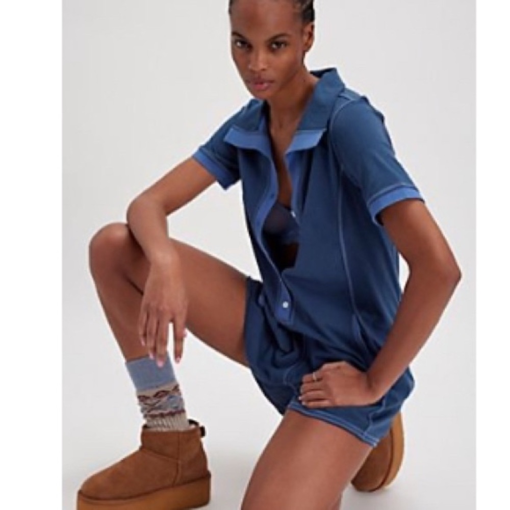 Free People Blue Romper